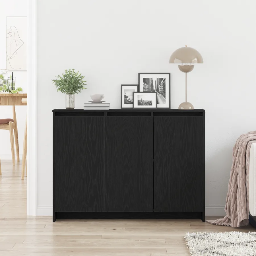 Buffet Noir 102 x 29.5 x 75 cm Bois d'ingénierie - 4