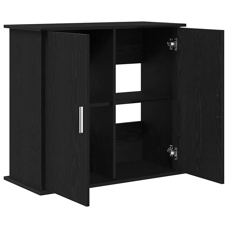 Support d'aquarium Chêne noir 81x36x73 cm Bois d'ingénierie - 5