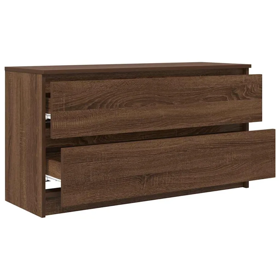 Meuble TV chêne marron 100x35x54 cm bois d'ingénierie - 5