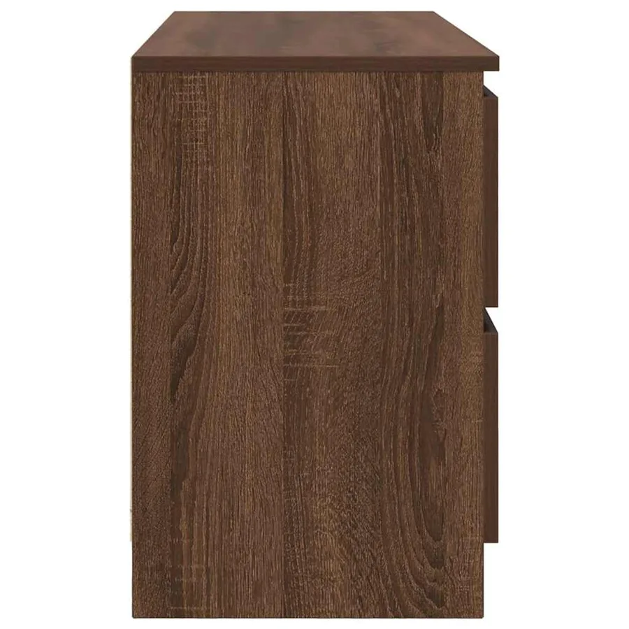 Meuble TV chêne marron 100x35x54 cm bois d'ingénierie - 7
