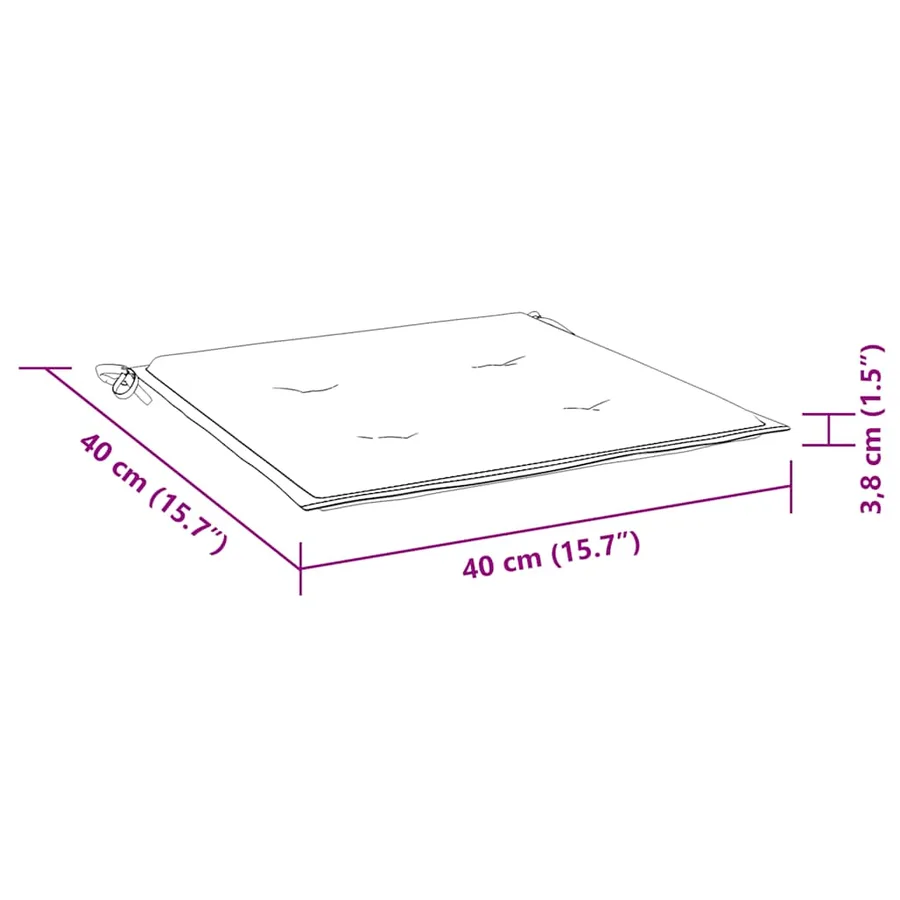 Ensemble à manger d'extérieur pliable avec coussin 3 pcs Teck - 14