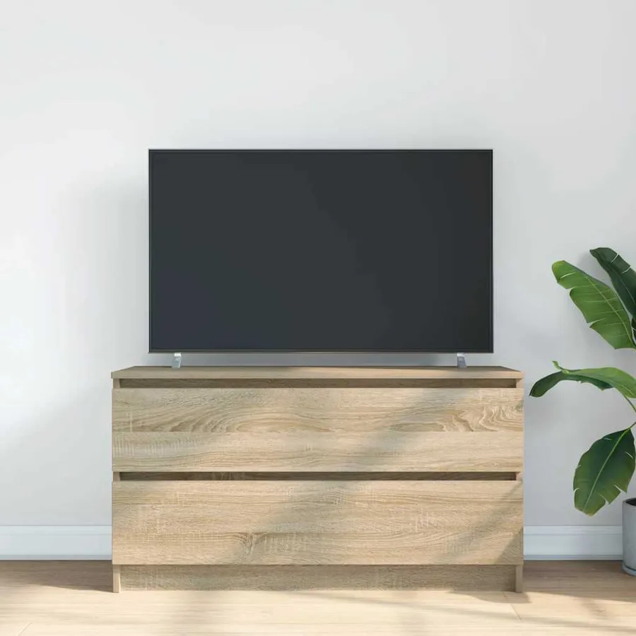 Meuble TV chêne sonoma 100x35x54 cm bois d'ingénierie - 3