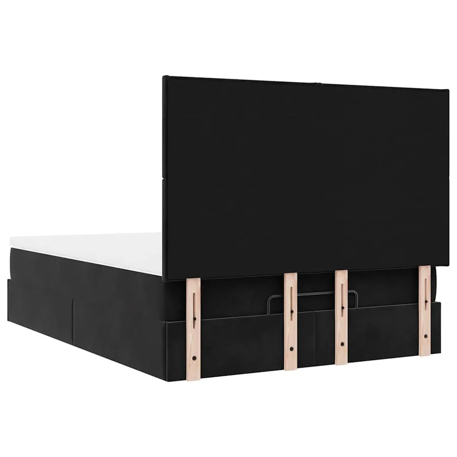 Cadre de lit ottoman avec matelas noir 140x190 cm velours - 10