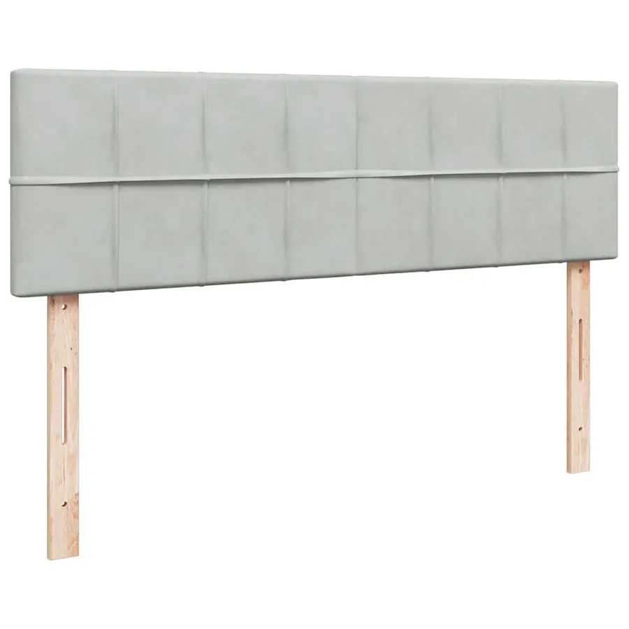 Cadre de lit ottoman et matelas gris clair 140x190 velours - 8