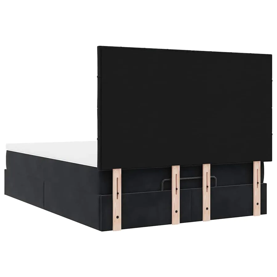 Cadre de lit ottoman avec matelas noir 140x190 cm velours - 9