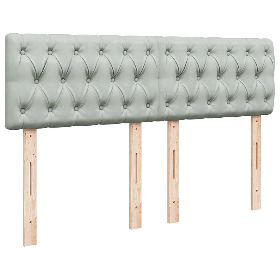 Cadre de lit ottoman et matelas gris clair 140x190 velours - 9