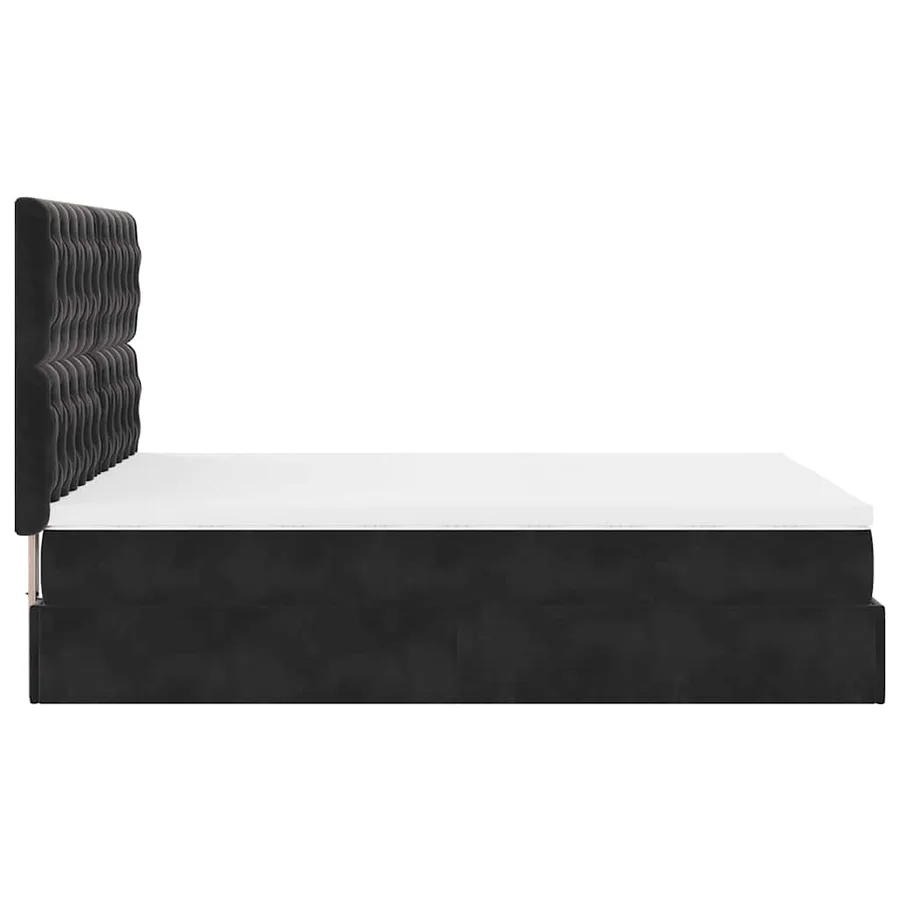 Cadre de lit ottoman avec matelas noir 140x190 cm velours - 9