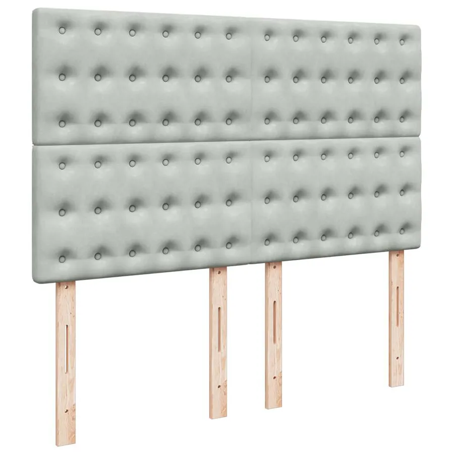 Cadre de lit ottoman et matelas gris clair 140x190 velours - 12