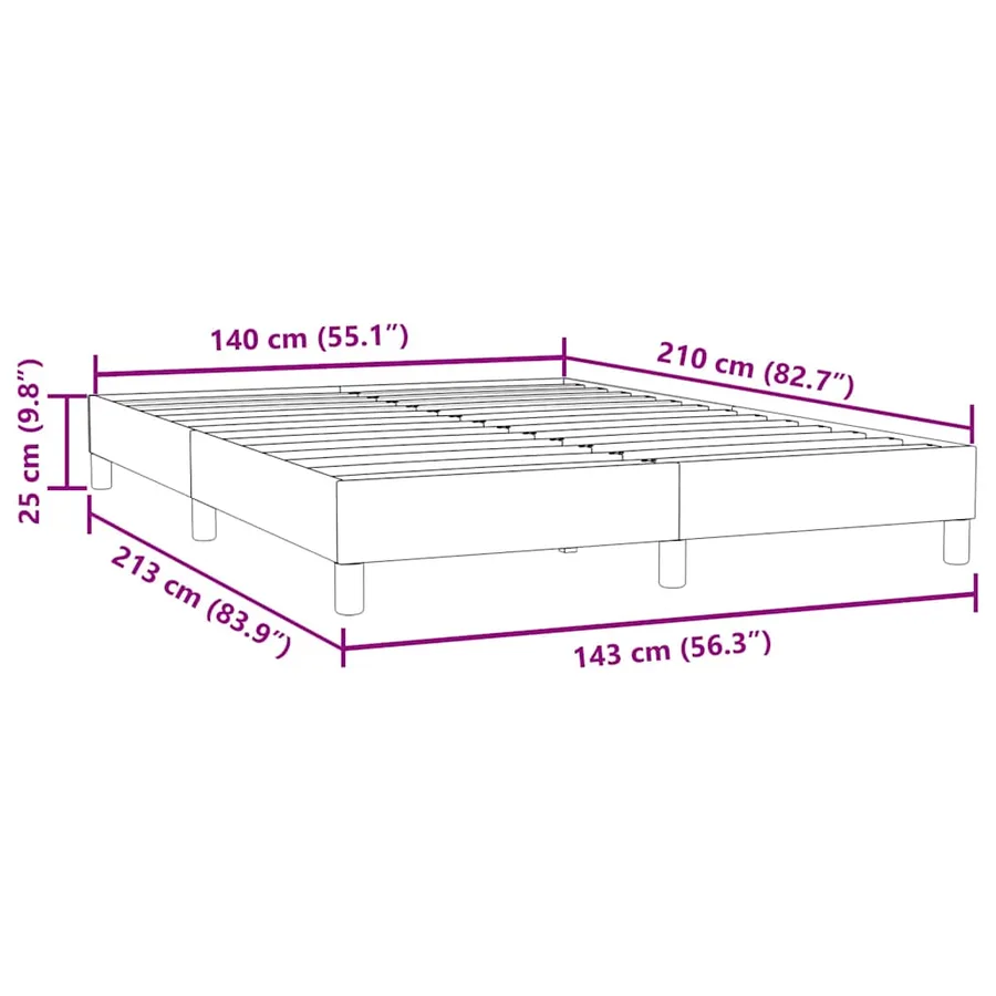 Cadre de lit sans matelas noir 140x210 cm velours - 10