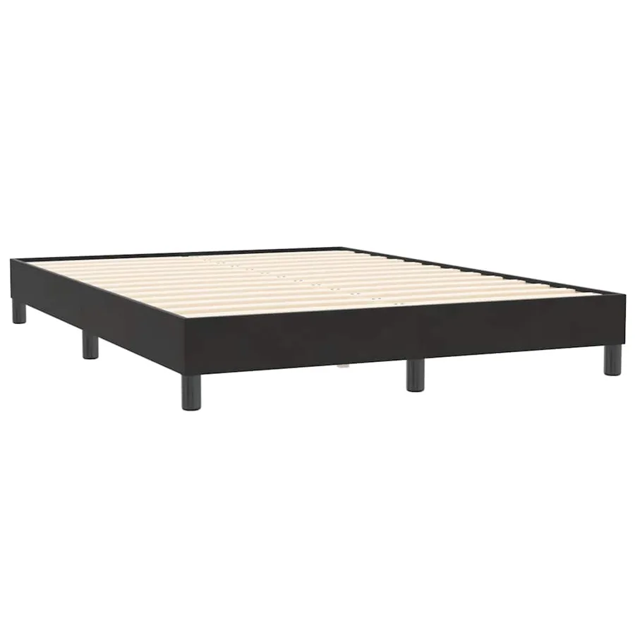 Cadre de lit sans matelas noir 140x210 cm velours - 2