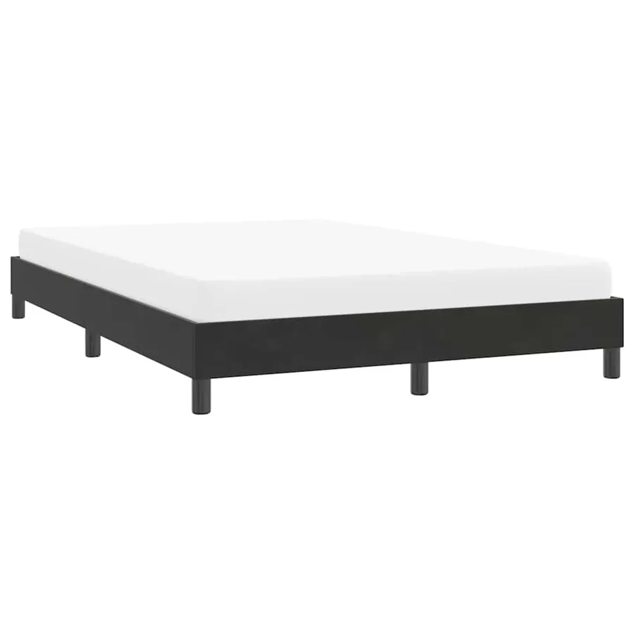 Cadre de lit sans matelas noir 140x210 cm velours - 4