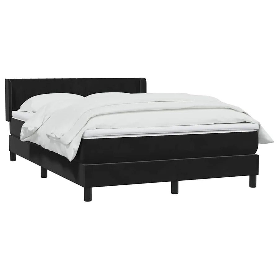 Sommier à lattes de lit avec matelas noir 140x210 cm velours - 3