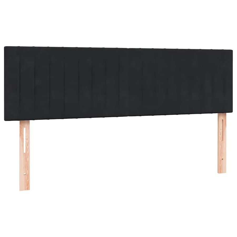 Sommier à lattes de lit avec matelas noir 140x210 cm velours - 7