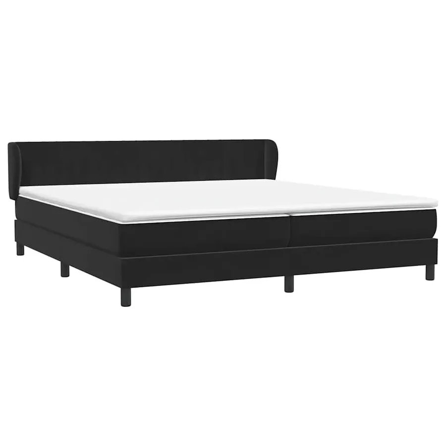 Sommier à lattes de lit avec matelas noir 180x210 cm velours - 4