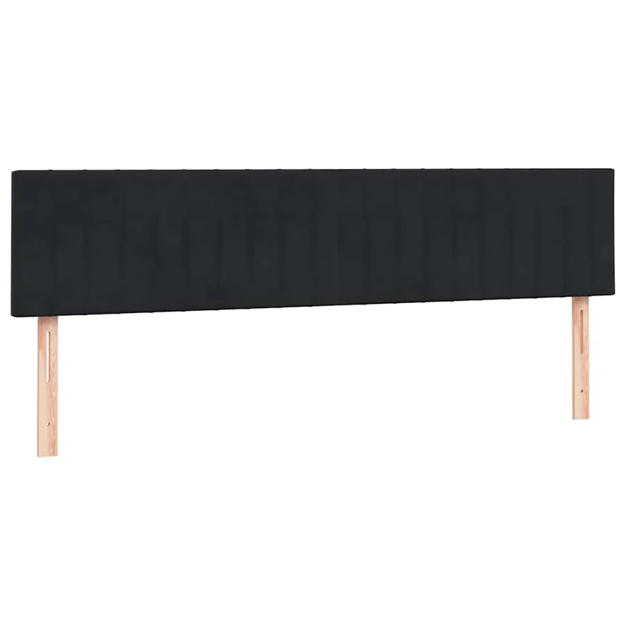Sommier à lattes de lit avec matelas noir 180x210 cm velours - 7