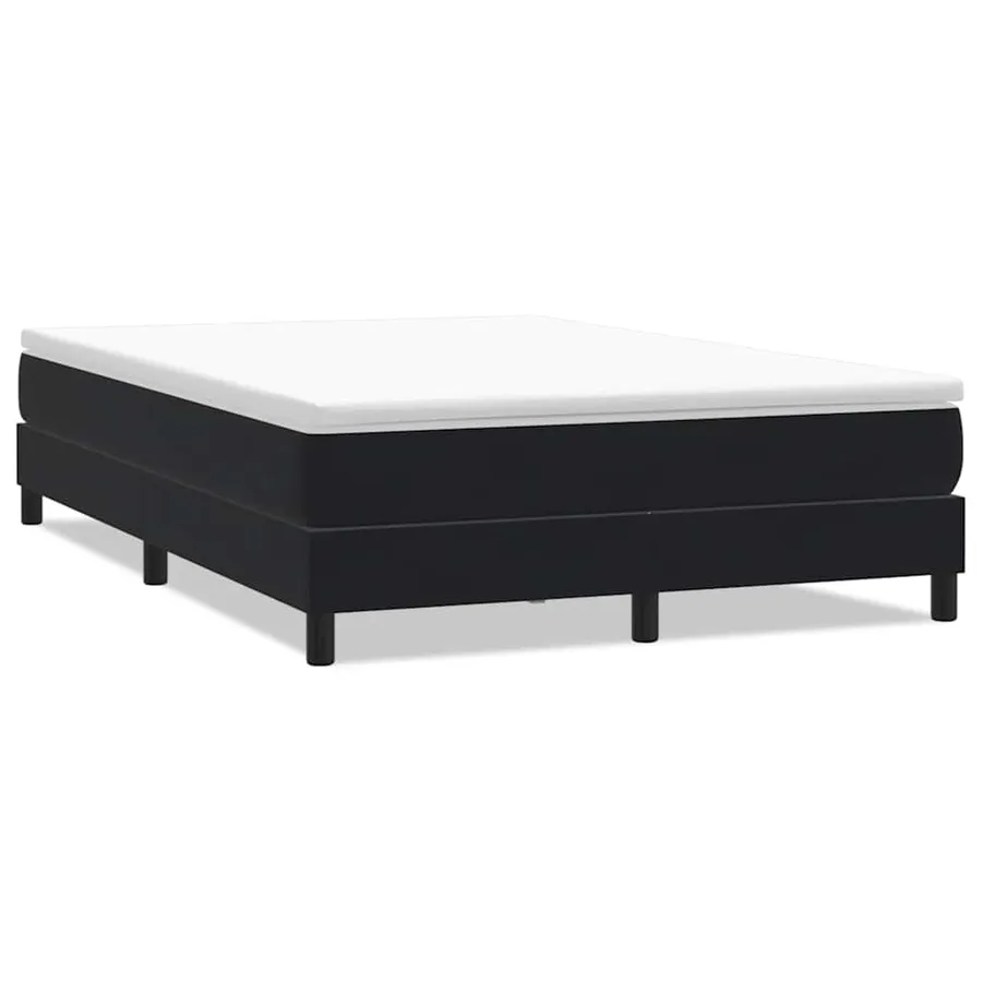 Sommier à lattes de lit sans matelas noir 140x210 cm velours - 2