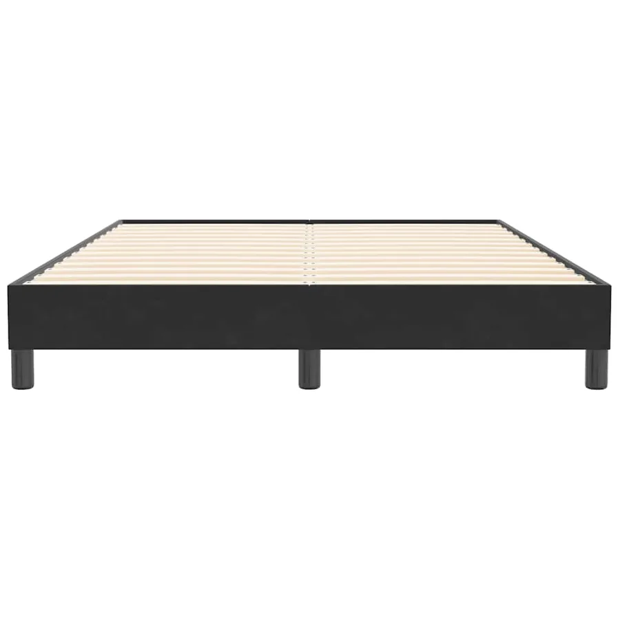 Sommier à lattes de lit sans matelas noir 140x210 cm velours - 5