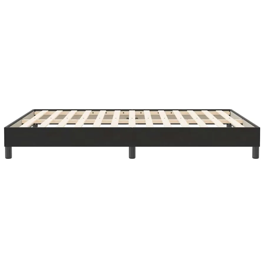 Sommier à lattes de lit sans matelas noir 140x210 cm velours - 6