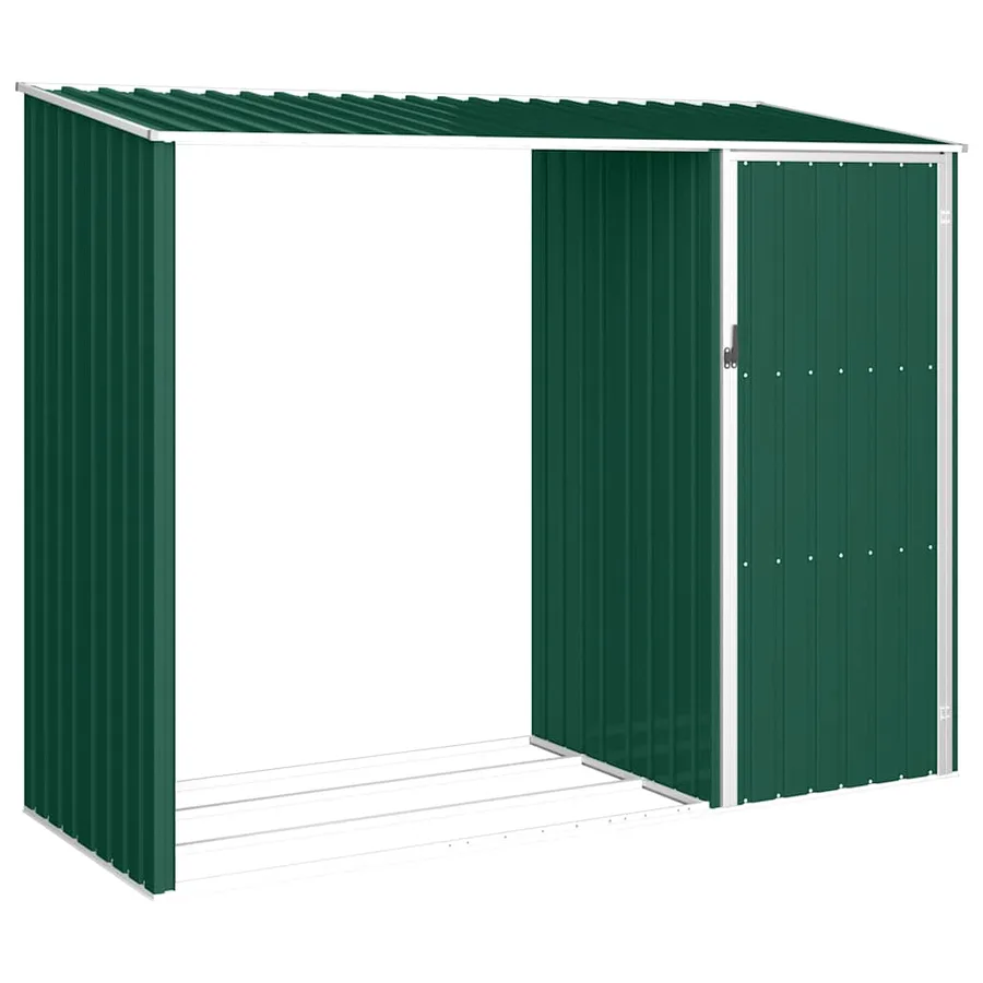 Garden firewood shed Green 245x98x159 cm Galvanised steel - 2