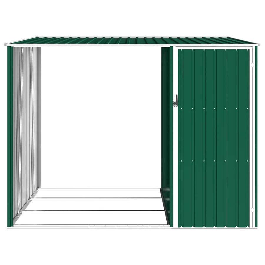 Garden firewood shed Green 245x98x159 cm Galvanised steel - 6