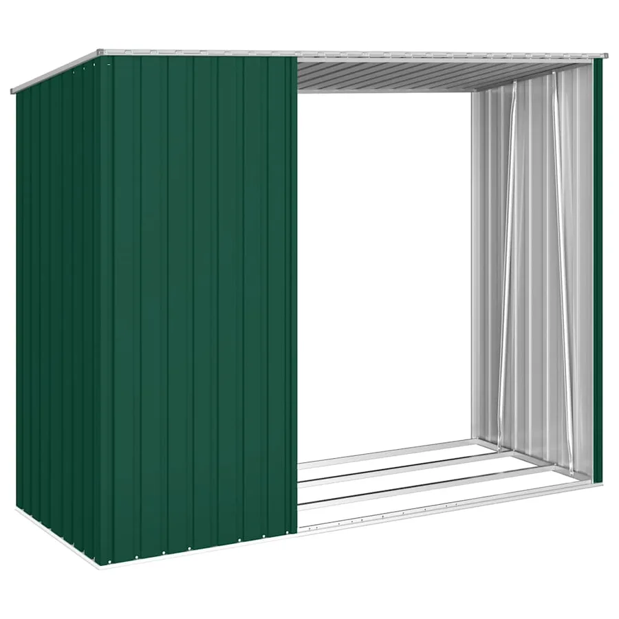 Garden firewood shed Green 245x98x159 cm Galvanised steel - 8