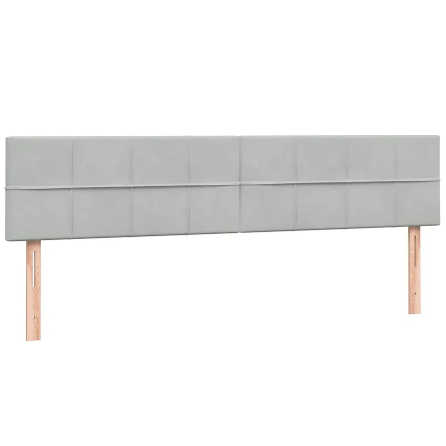 Sommier à lattes de lit et matelas gris clair 200x210cm velours - 6