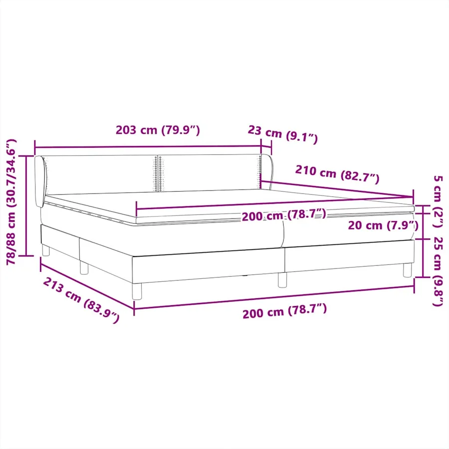 Sommier à lattes de lit et matelas gris clair 200x210cm velours - 12