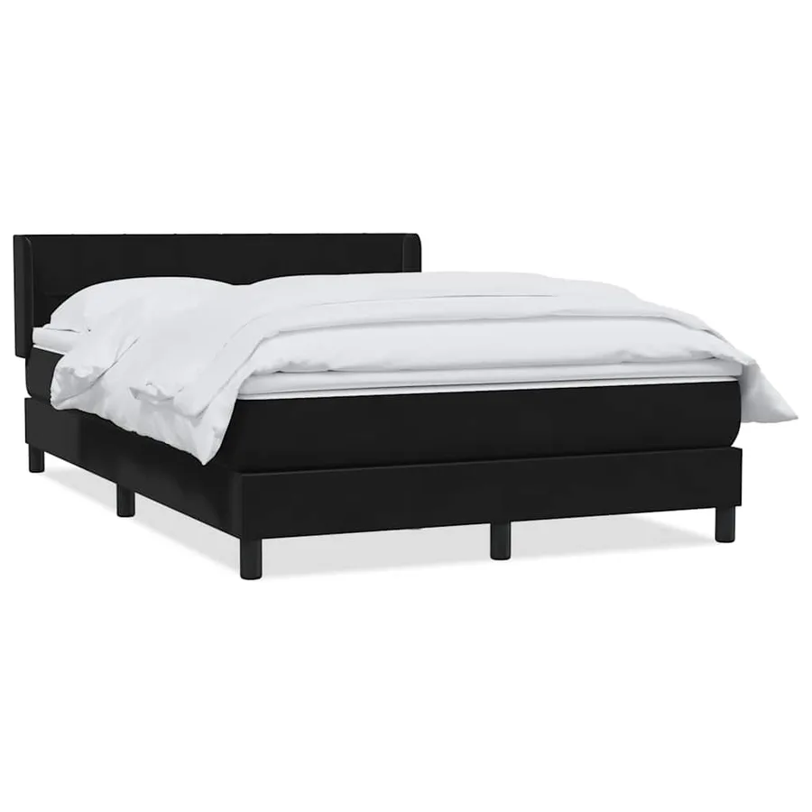 Sommier à lattes de lit avec matelas noir 140x210 cm velours - 2