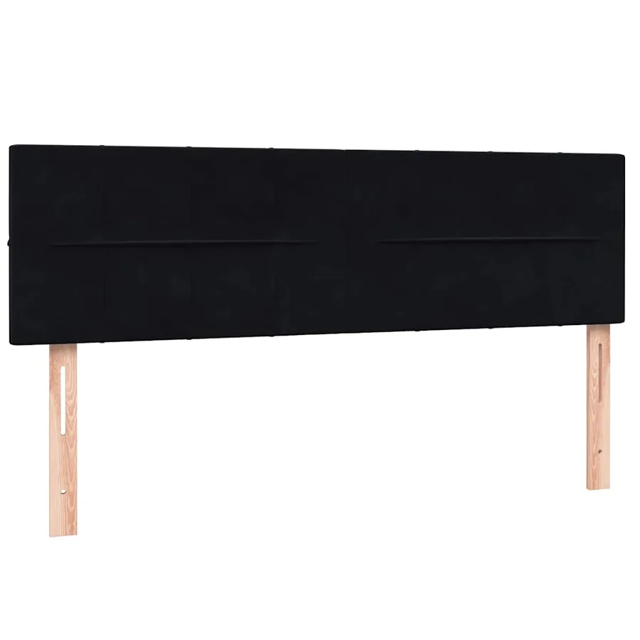 Sommier à lattes de lit avec matelas noir 140x210 cm velours - 7