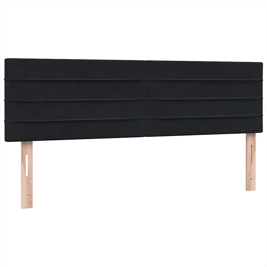 Sommier à lattes de lit avec matelas noir 140x210 cm velours - 8