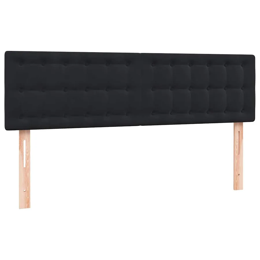 Sommier à lattes de lit avec matelas noir 140x210 cm velours - 7