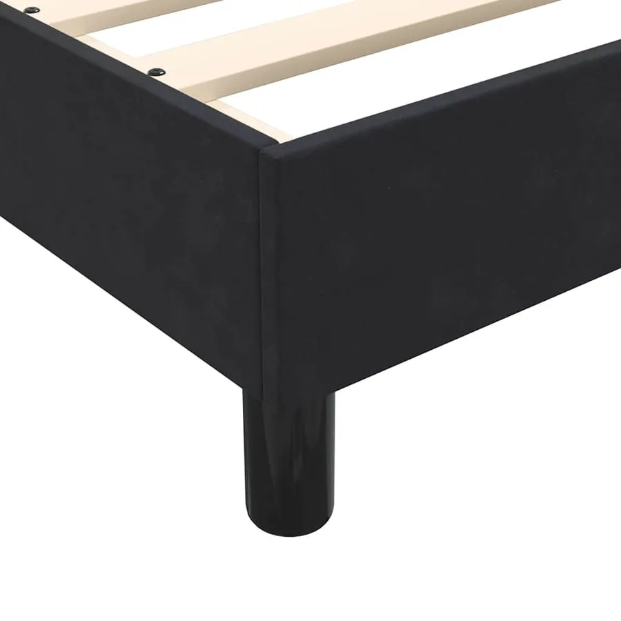 Sommier à lattes de lit avec matelas noir 140x210 cm velours - 10