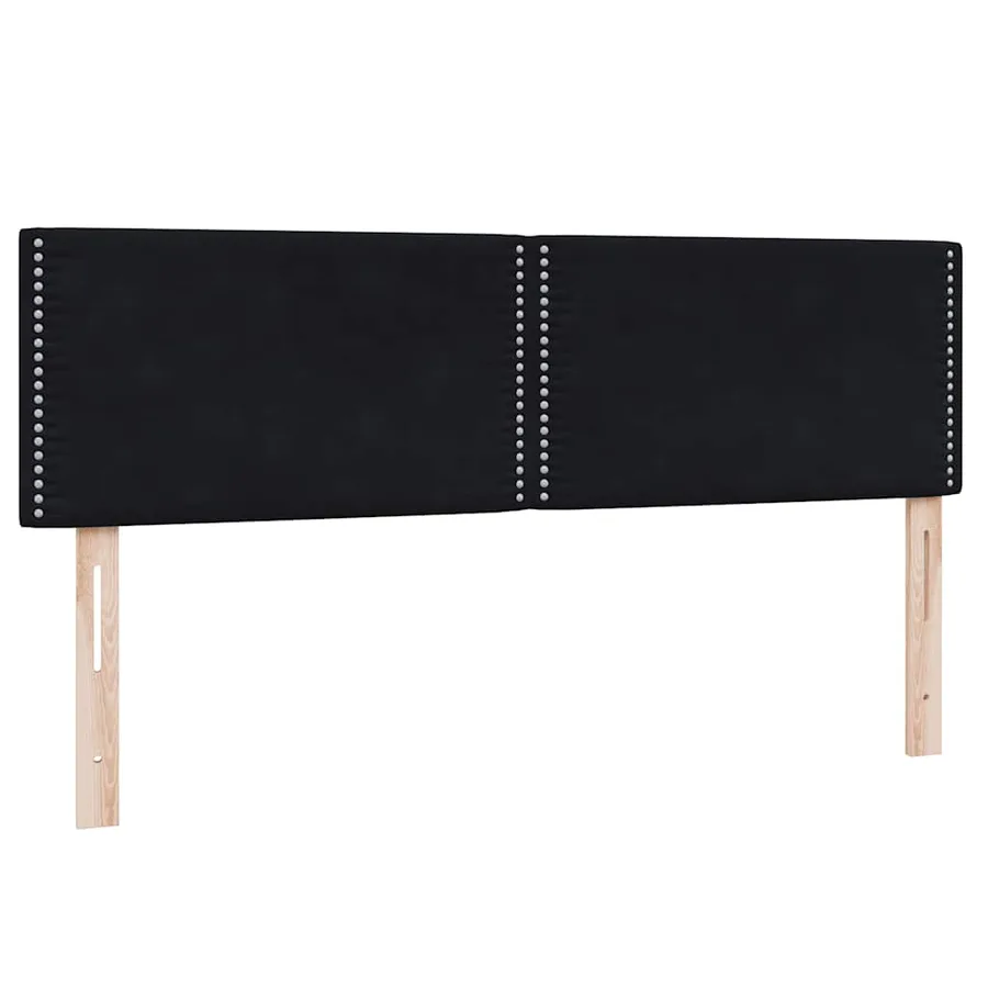 Sommier à lattes de lit avec matelas noir 140x210 cm velours - 7