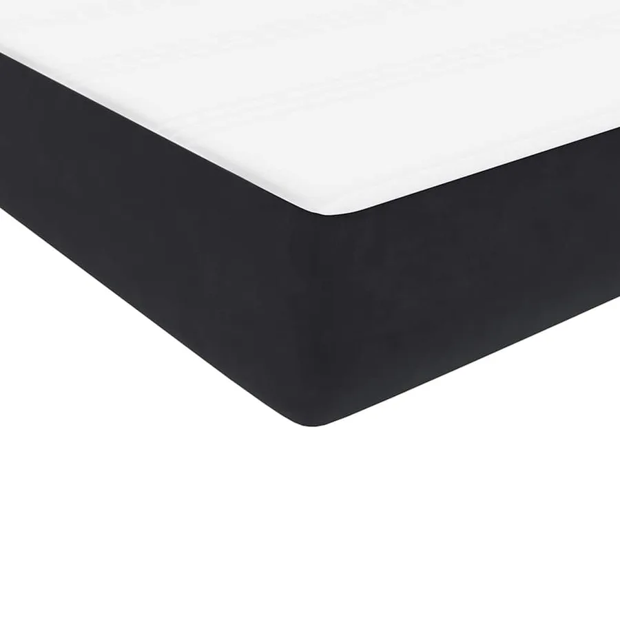 Sommier à lattes de lit avec matelas noir 140x210 cm velours - 9