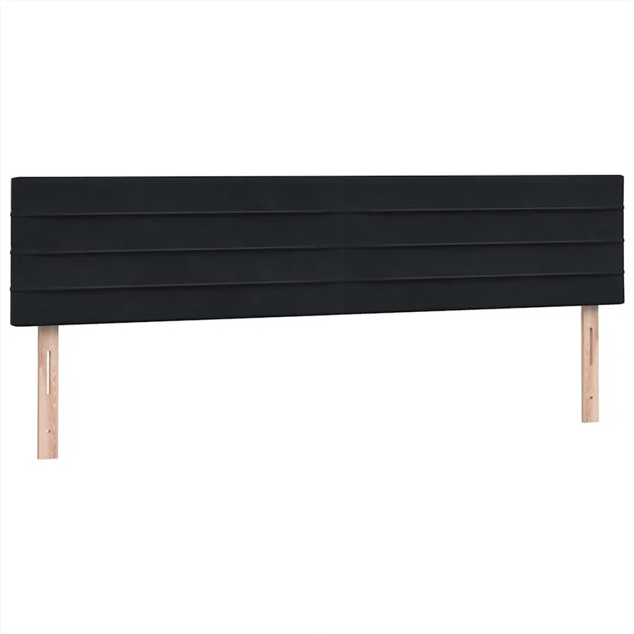 Sommier à lattes de lit avec matelas noir 180x210 cm velours - 8
