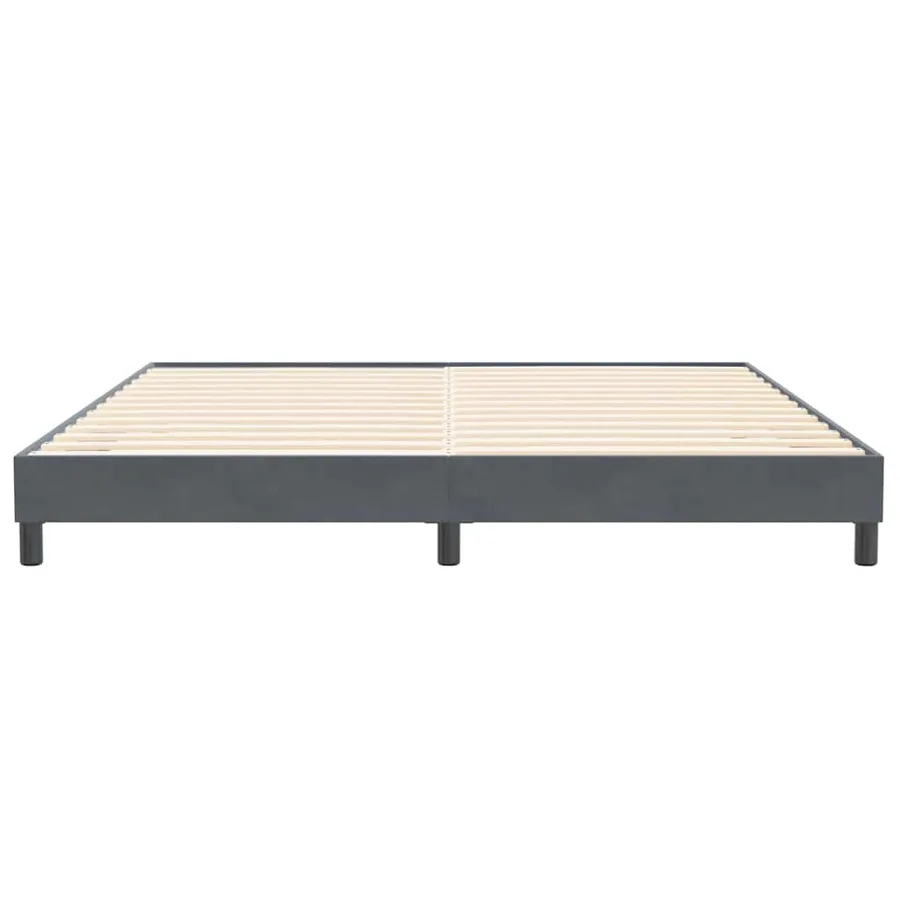 Cadre de lit sans matelas gris foncé 200x210 cm velours - 5