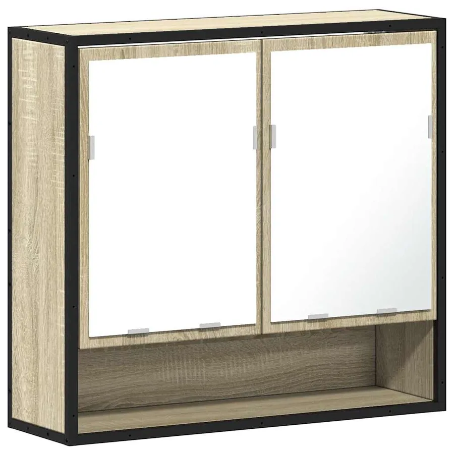 Armoire de salle de bain avec miroir Chêne Sonoma 65 x 20 x 60 cm Bois d'ingénierie - 2