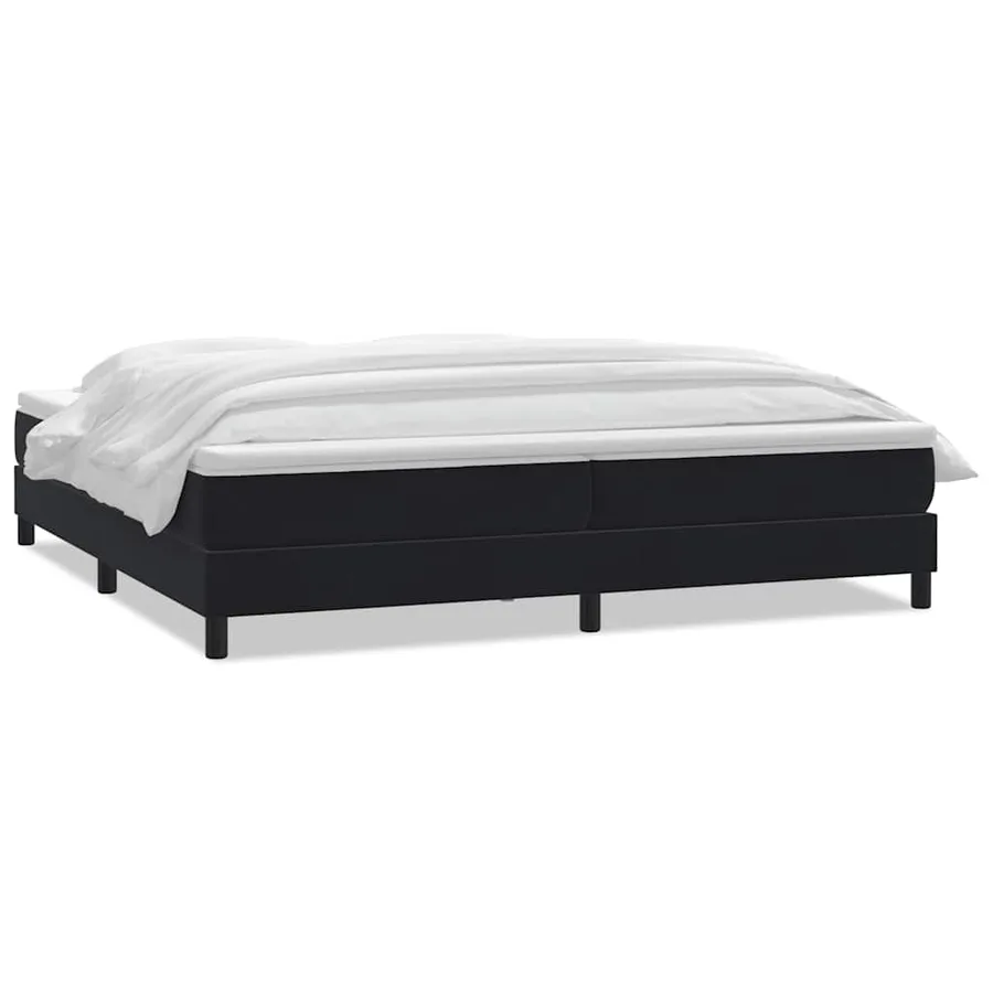 Sommier à lattes de lit avec matelas noir 200x210 cm Velours - 2