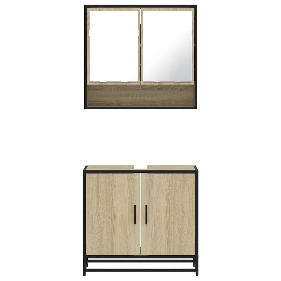 Ensemble de meubles de salle de bain 2 pcs chêne sonoma - 5