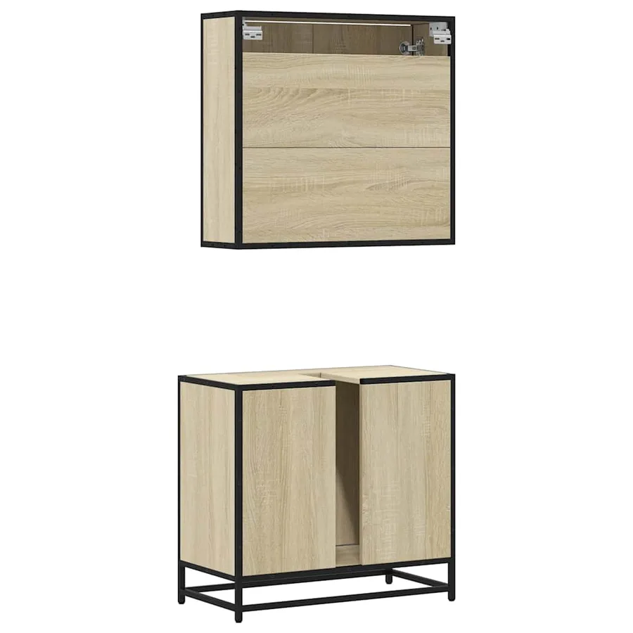 Ensemble de meubles de salle de bain 2 pcs chêne sonoma - 7