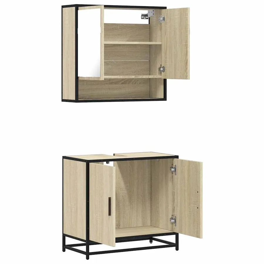 Ensemble de meubles de salle de bain 2 pcs chêne sonoma - 8