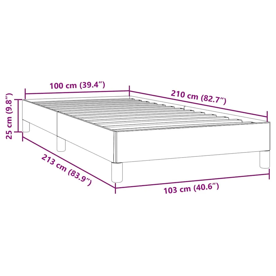 Cadre de lit sans matelas gris clair 100x210 cm velours - 10