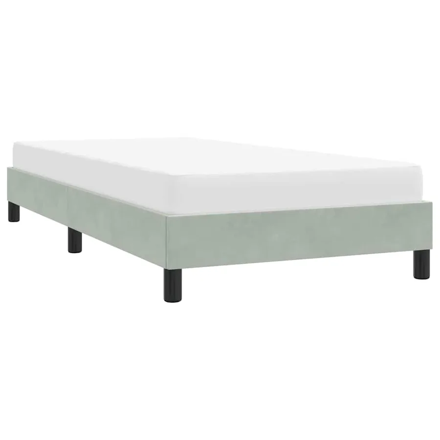 Cadre de lit sans matelas gris clair 100x210 cm velours - 4
