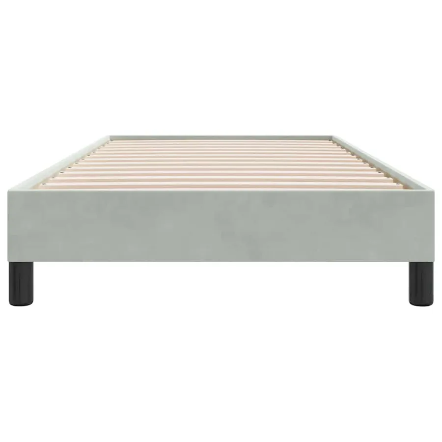 Cadre de lit sans matelas gris clair 100x210 cm velours - 5