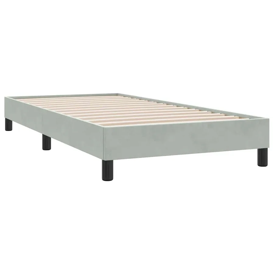 Cadre de lit sans matelas gris clair 100x210 cm velours - 7