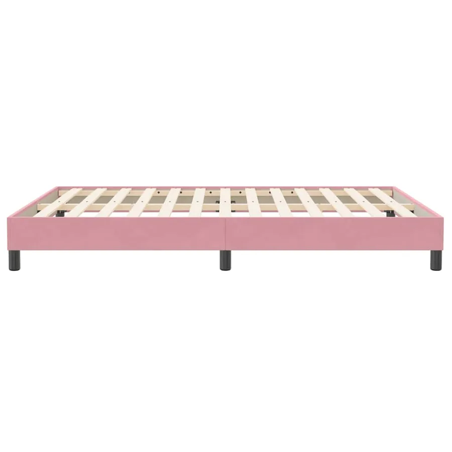 Cadre de lit sans matelas rose 140x210 cm velours - 6