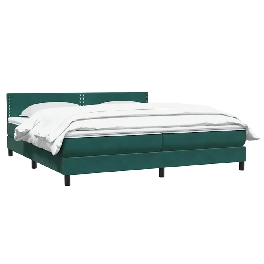 Sommier à lattes de lit et matelas vert foncé 180x210cm velours - 3
