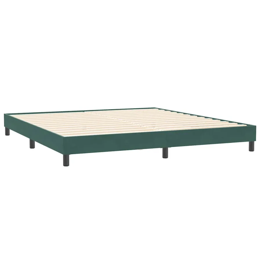 Sommier à lattes de lit et matelas vert foncé 180x210cm velours - 5