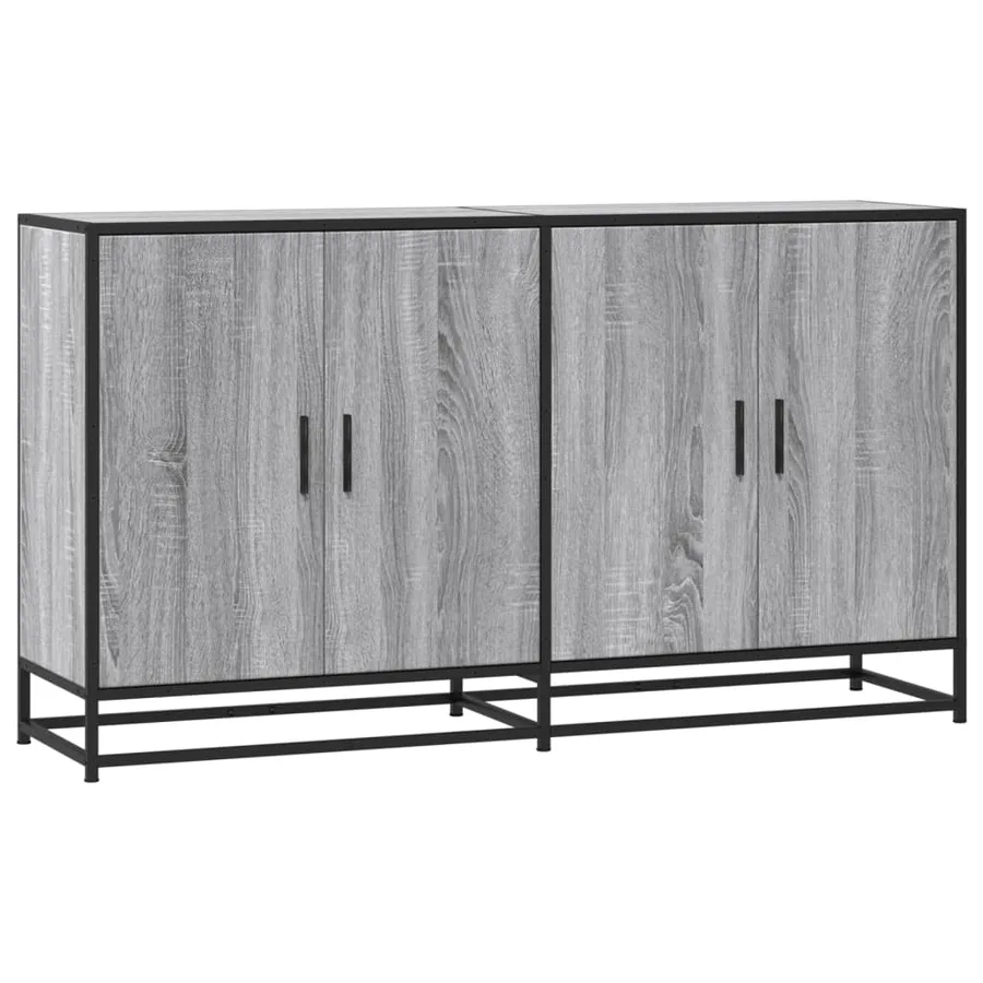 Buffet sonoma gris 134x35x76 cm bois d'ingénierie - 2