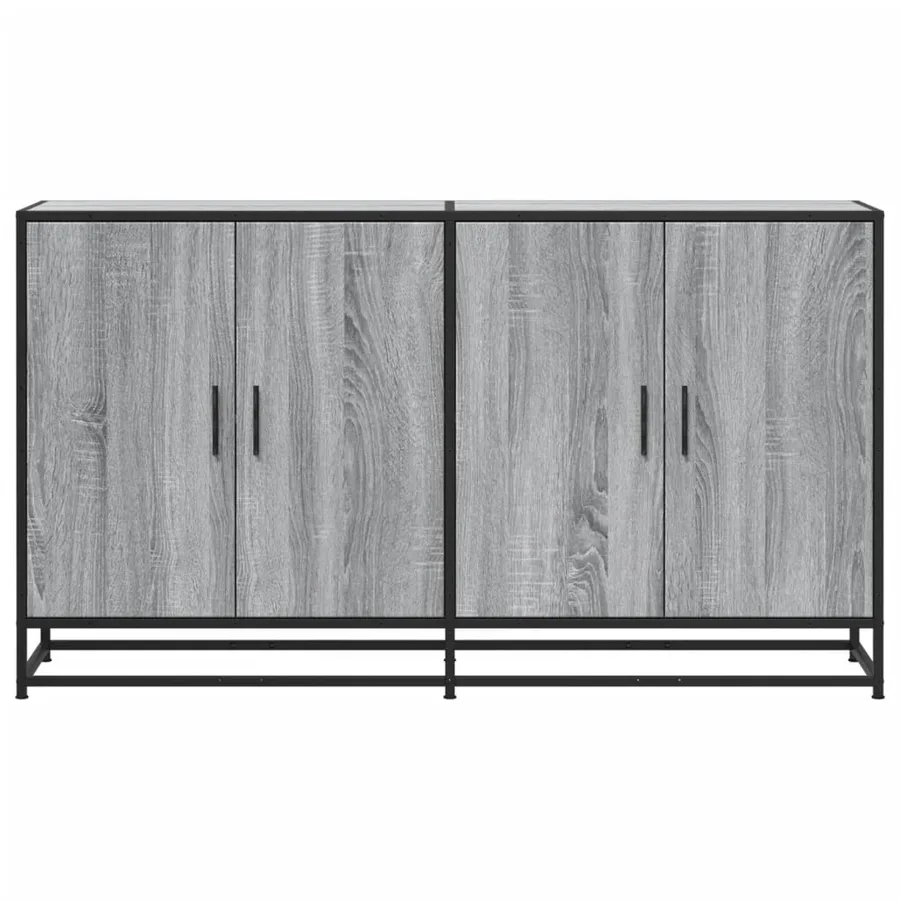 Buffet sonoma gris 134x35x76 cm bois d'ingénierie - 4